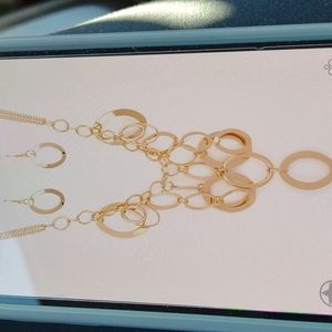 Gold tone fashion fix neckless set